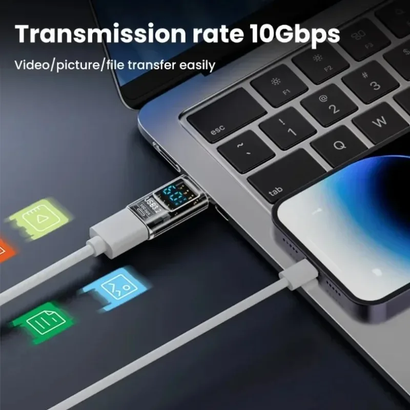VIKEFON USB3.2 محول العرض الرقمي 4K @ 60 هرتز USB-C OTG آيفون 16 15 برو ماكس سامسونج باد الكمبيوتر المحمول شحن سريع مزامنة البيانات ﻿