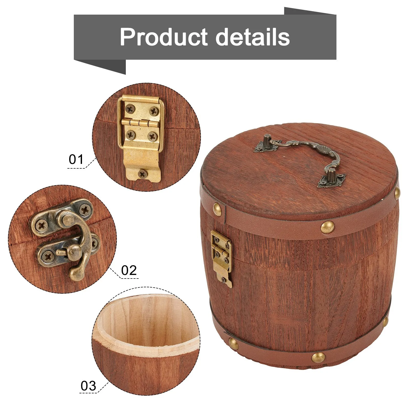 

Wooden Tea Containers Candle Cans Tea Box Candy Snacks Small Round Cans Portable Canister Storage Bin Wood Cans Packaging