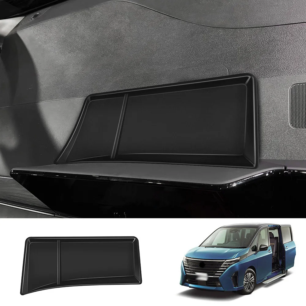 

For Nissan SERENA C28 2022 2023 2024 ABS Black Car Navigation Screen Storage Box Cover Trims Storage Box Interior Accessories
