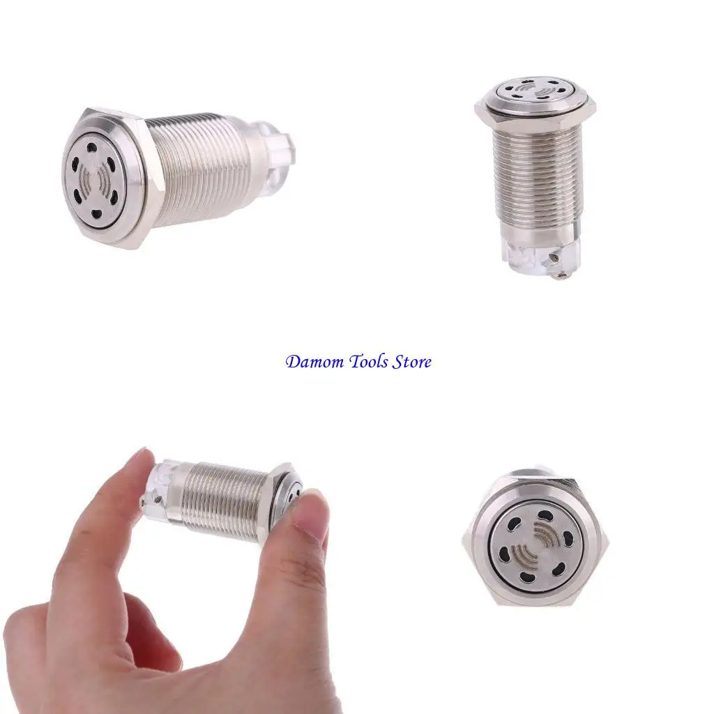 

57BE 16 мм зуммер, электронный звуковой сигнал, 12 В постоянного тока, пьезо-зуммер, звуковой сигнал, аварийный звук, сталь,