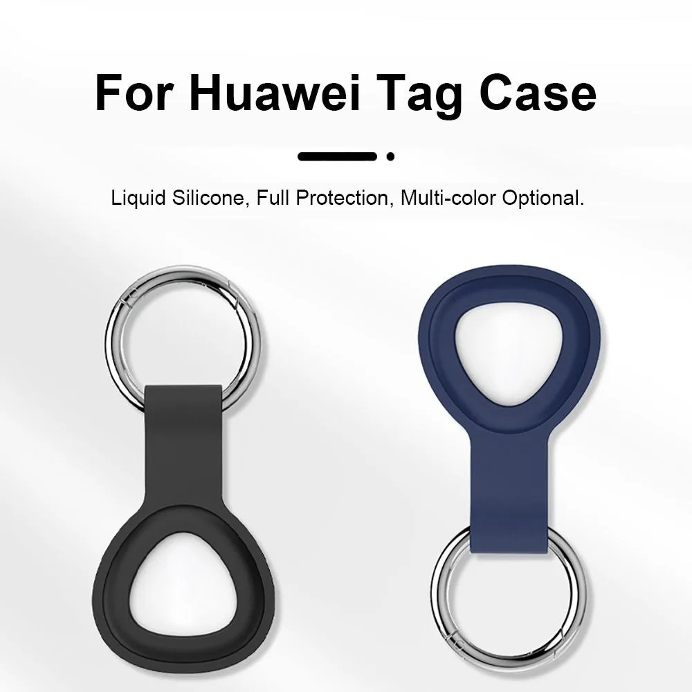 Anti-Lost Protective Case Shockproof Liquid Silicone Location Tracker Shell Portable Metal Keychain for Huawei Tag