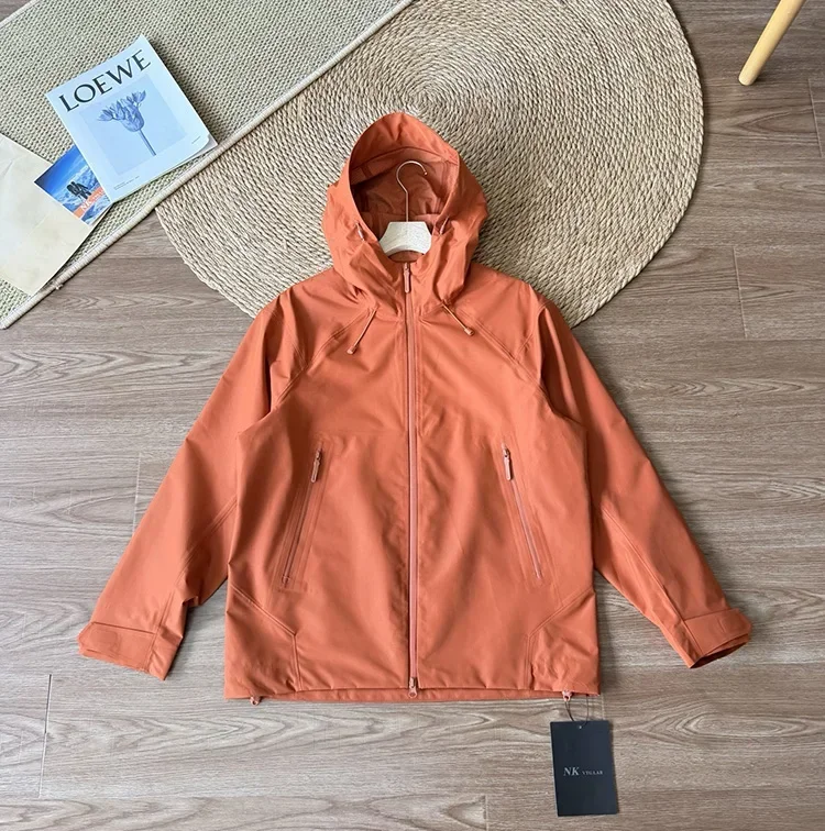 Unisex Windbreaker-Jacke mit Kapuze in Unifarbe – Leichte Reißverschluss-Oberbekleidung für Herbstfahrten und Outdoor-Aktivitäten – Detail 11