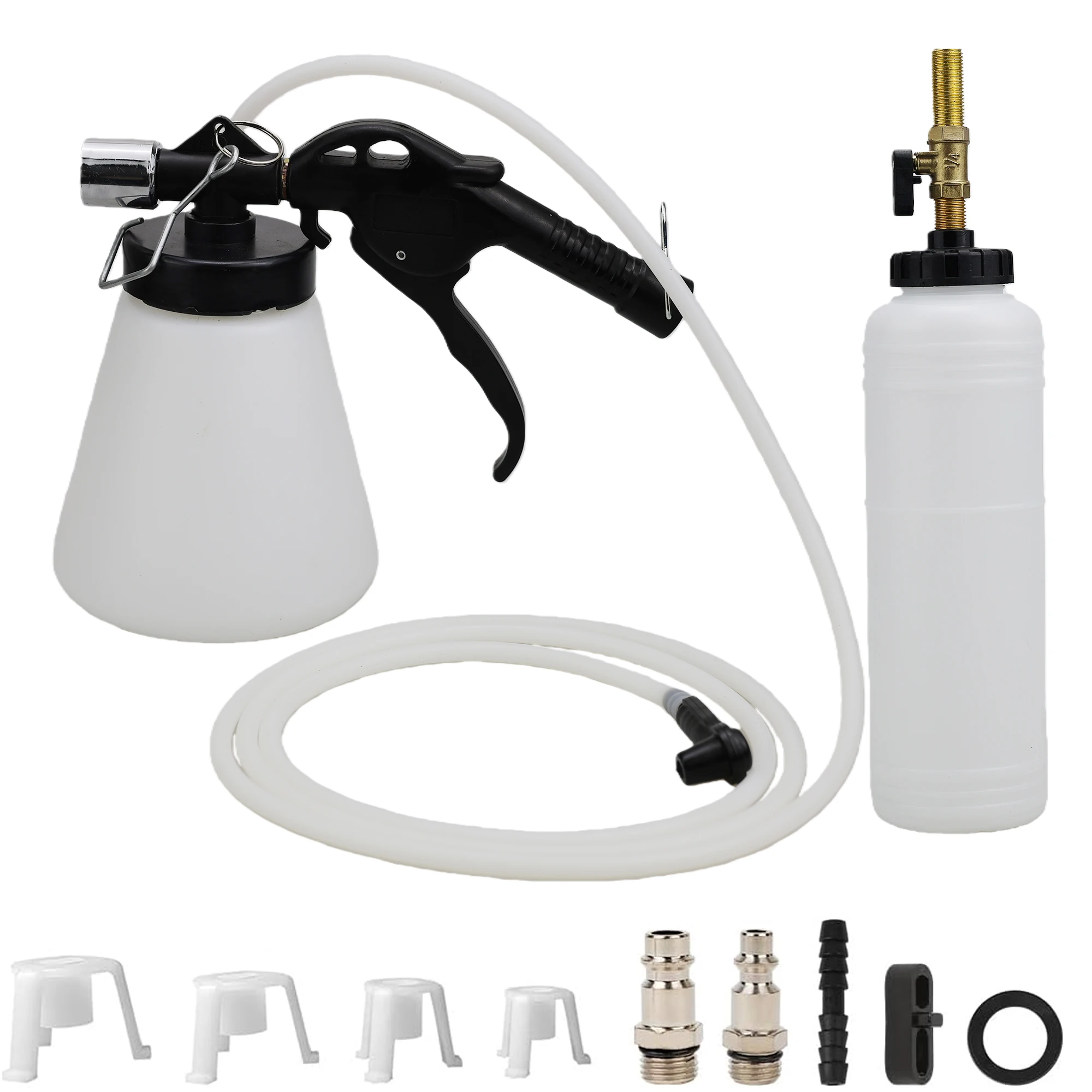 

2026 NEW Pneumatic Brake Fluid Bleeder Tool Kit with Extractor and Refill Bottle 1L Vacuum Brake Oil Change Set with Adapters