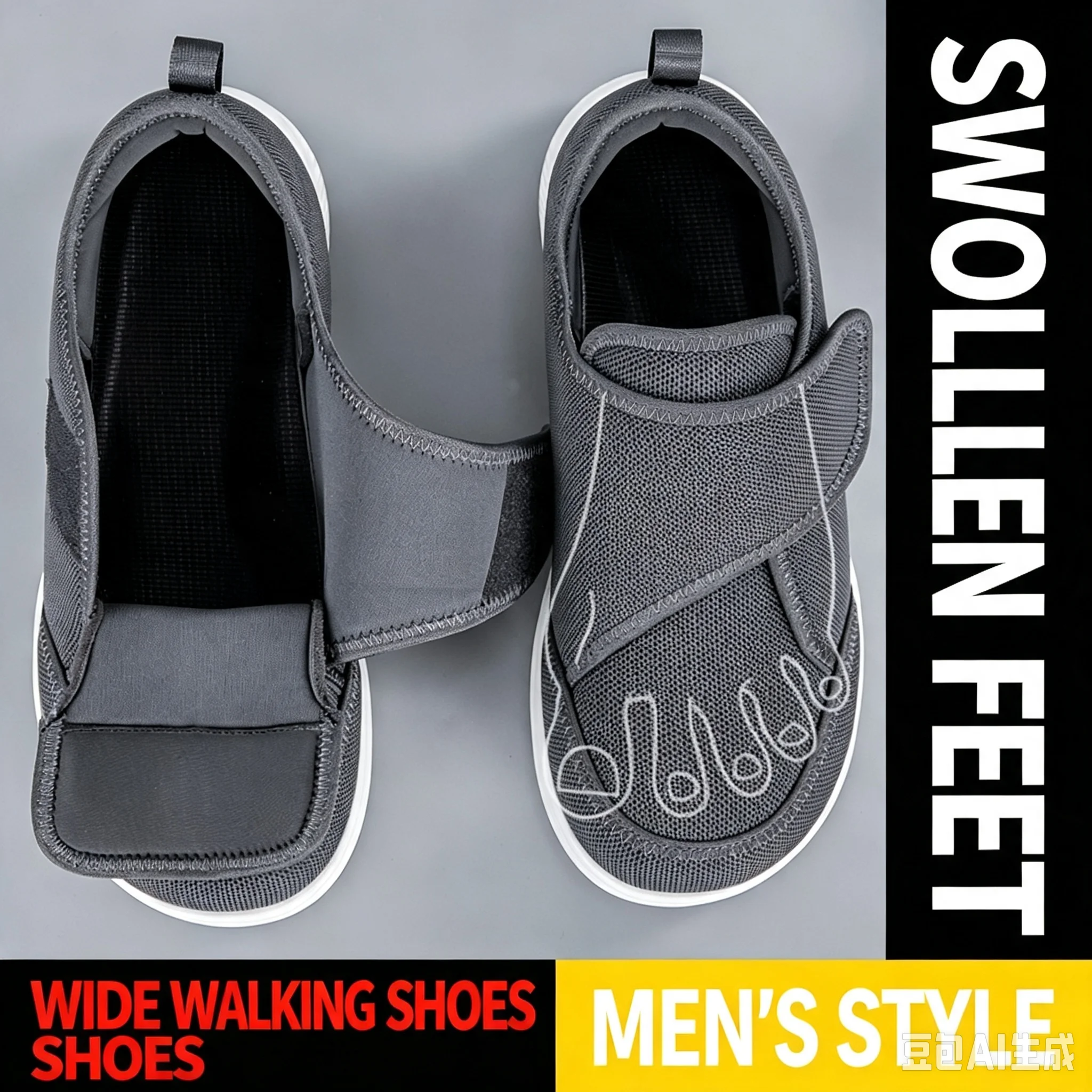 Brede wandelschoenen voor gezw - Men Shoes Velcro recensie en prijs