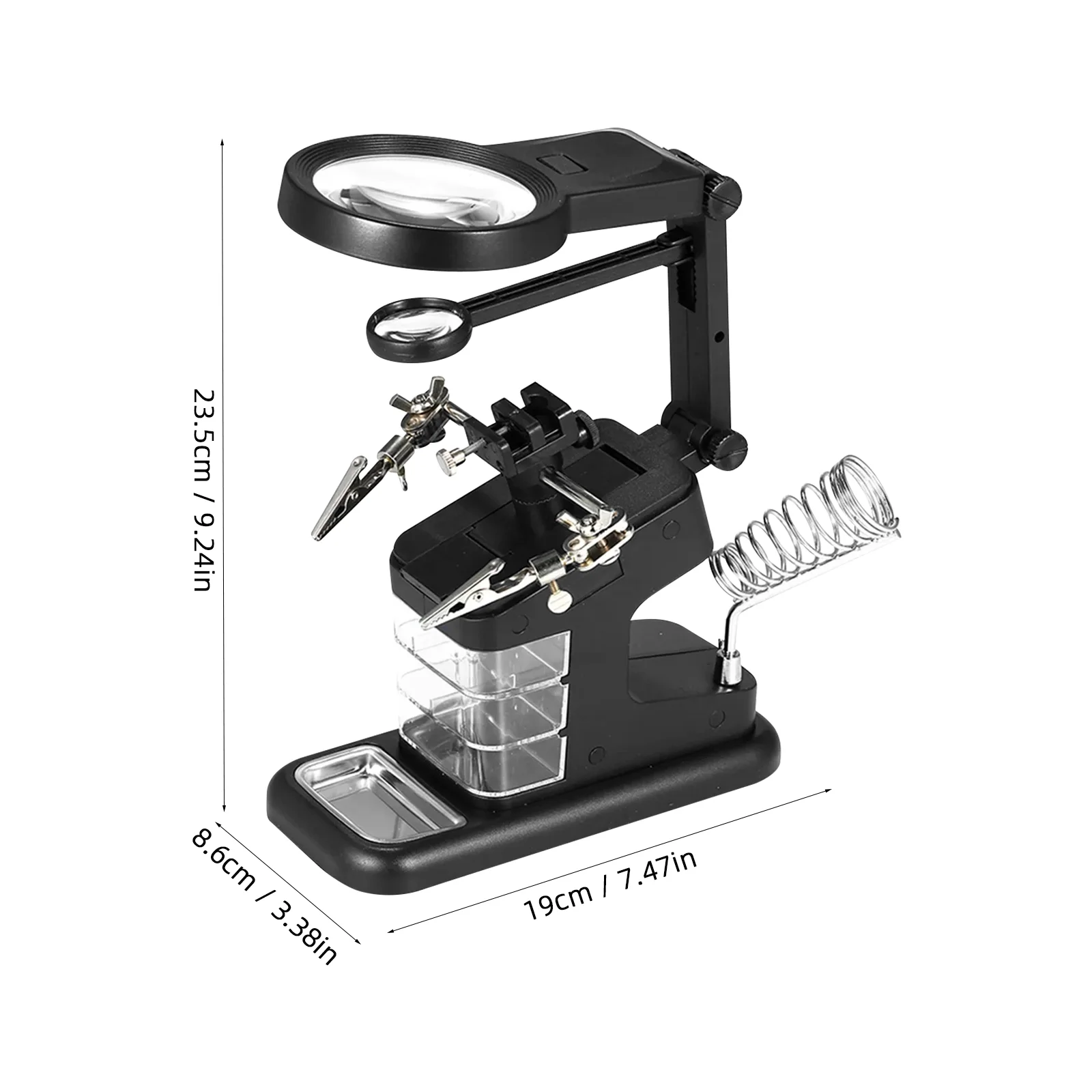 Abrazadera de soldadura USB, luz LED, lupa de escritorio artesanal con herramienta de ayuda para manos, luces de trabajo, espejo de aumento de soldadura