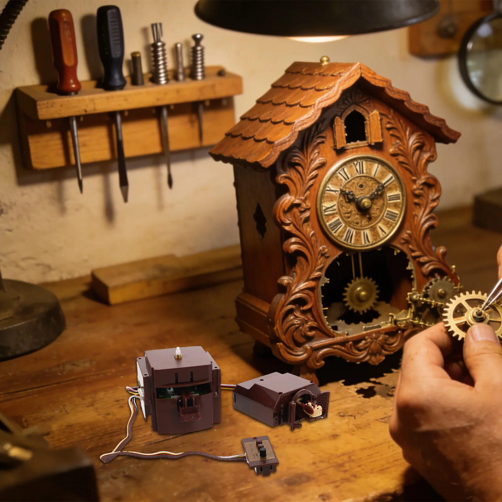 

Cuckoo Clock Movement Quartz Mechanism Replacement Retro Style DIY Repair Parts Home Office Vintage Clock Repair