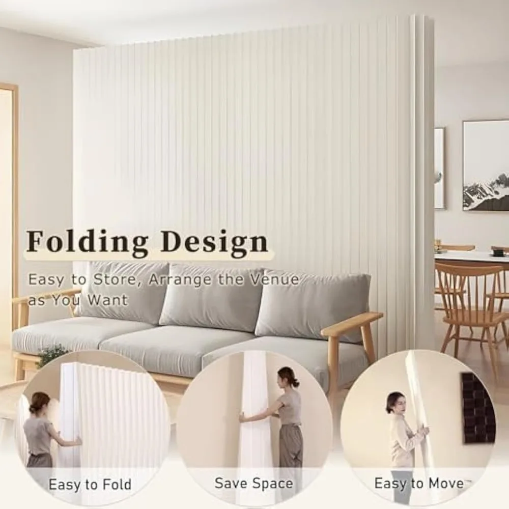 Custom Folding Paper Room Divider, Lightweight Freestanding Privacy Screen Partition Wall for Home or Office, Foldable, Compact