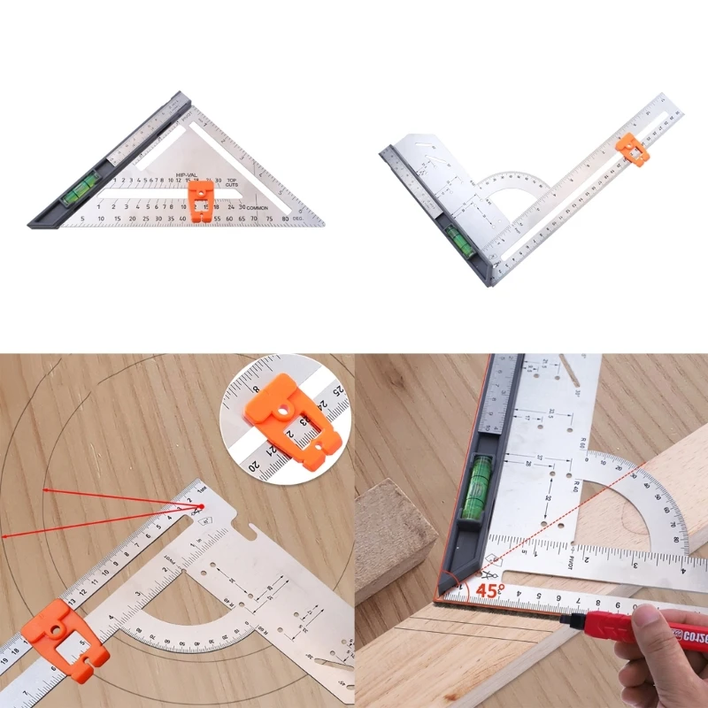 Woodworking Square Ruler 90 Degree AngleRuler Carbon Steel Measuring Ruler