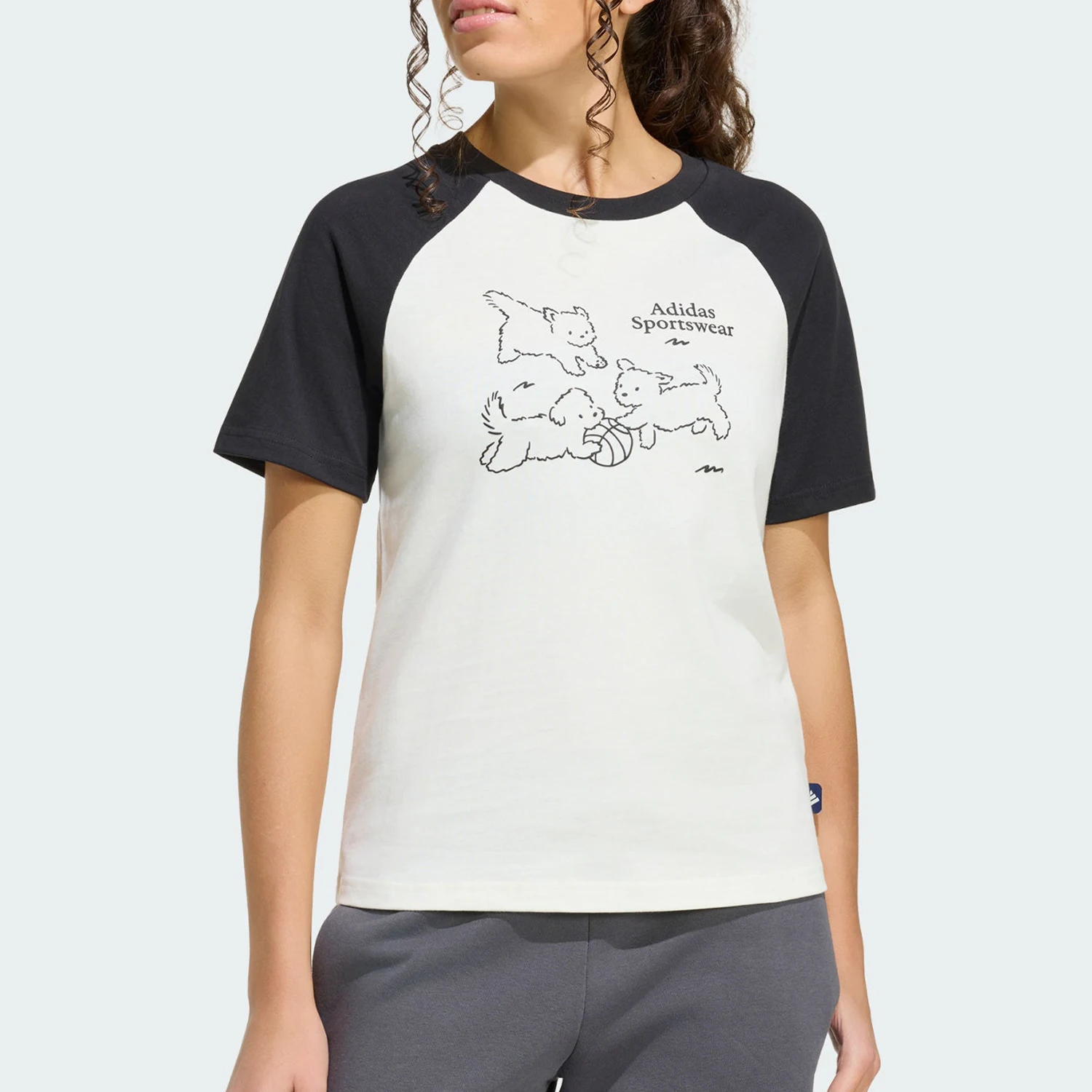 Adidas genuine summer women's skin friendly printed casual knitted short sleeved T-shirt KG7684
