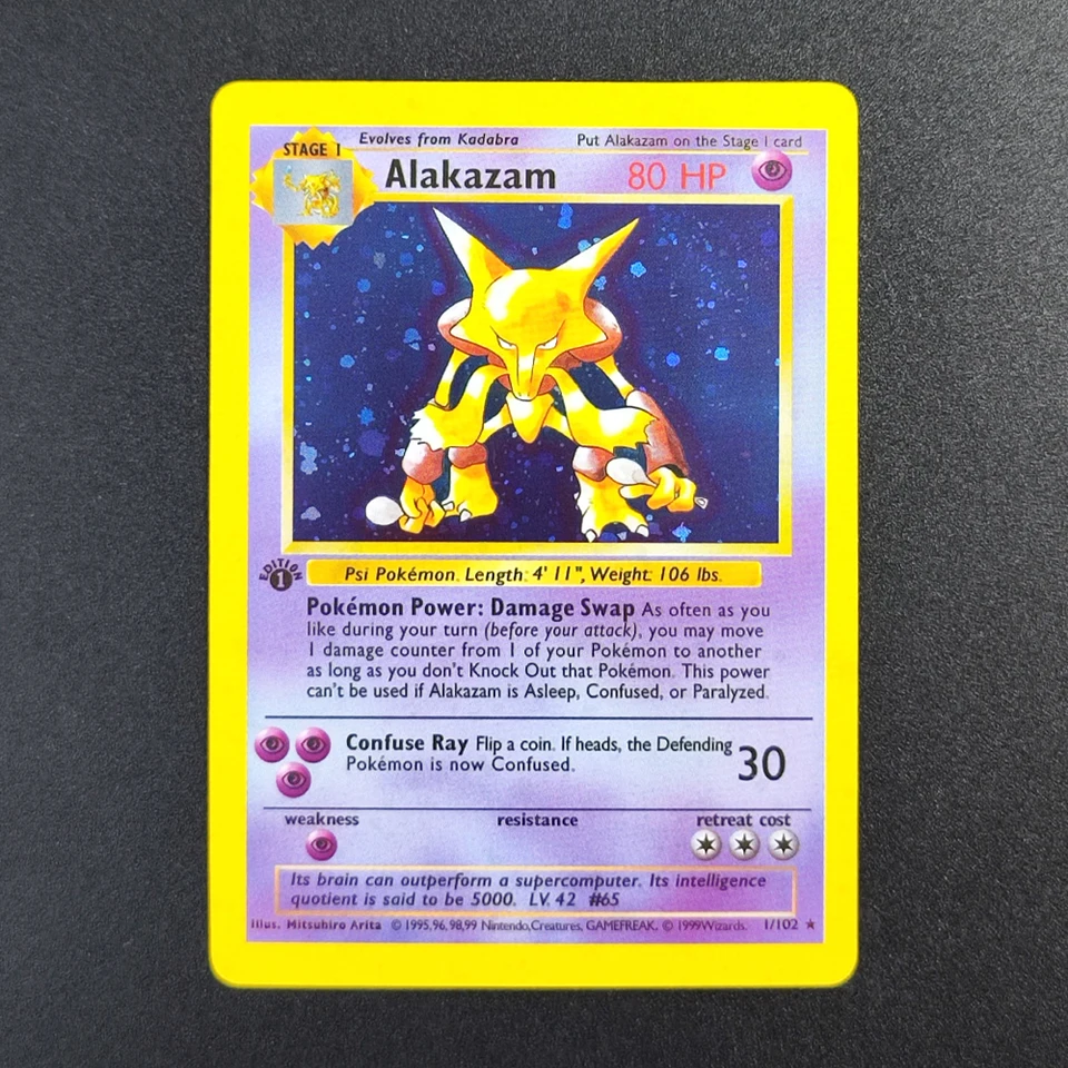 Proxy Pokemon Card EN Base Set 1st Edition-Alakazam 1-102 Super Rare  Collectibles Card Single Classic Game Anime Cards Toys - AliExpress 26
