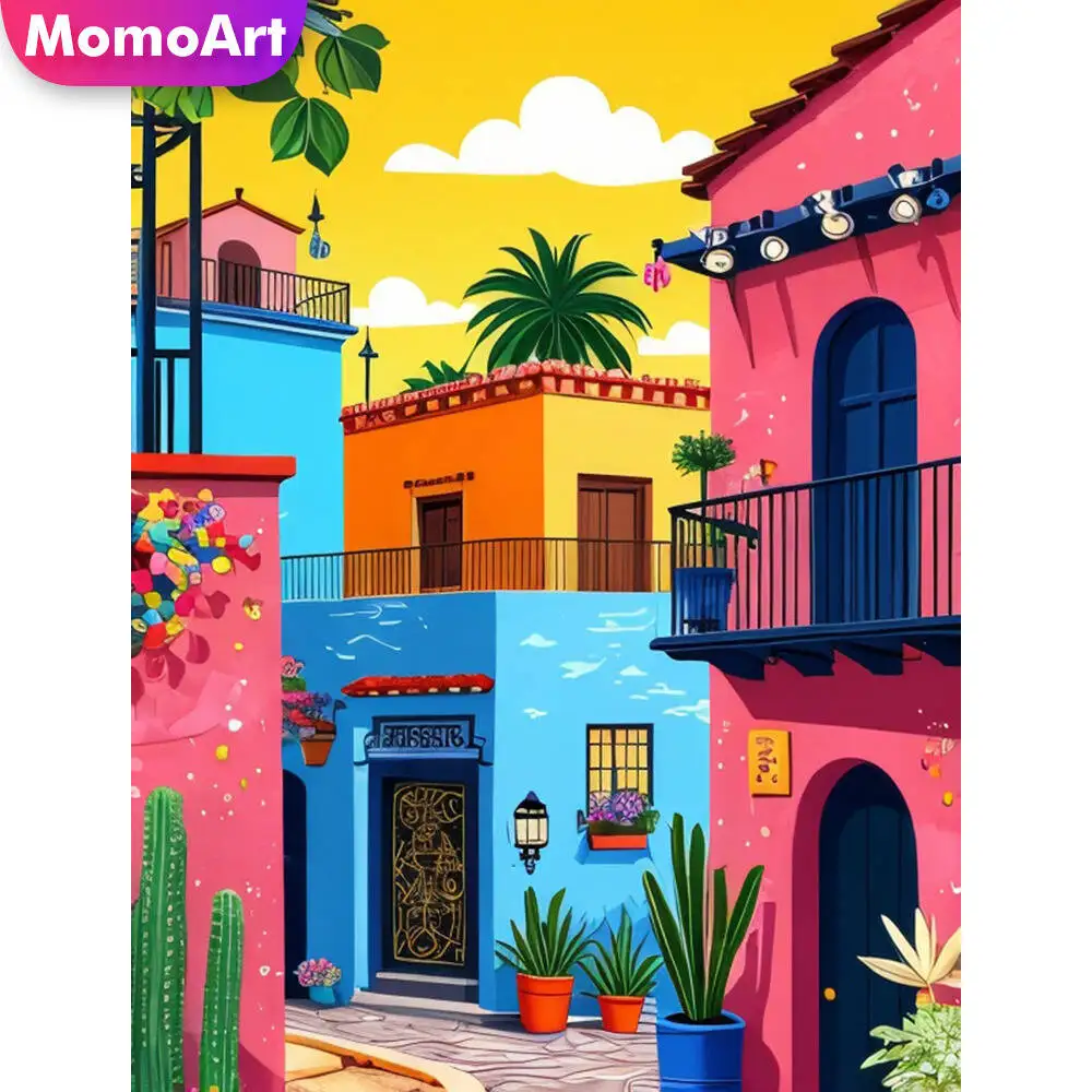 Momoart Katze Diamant Malerei Tier bunte Diamant Mosaik Bild Strass Mond Wand Dekor
