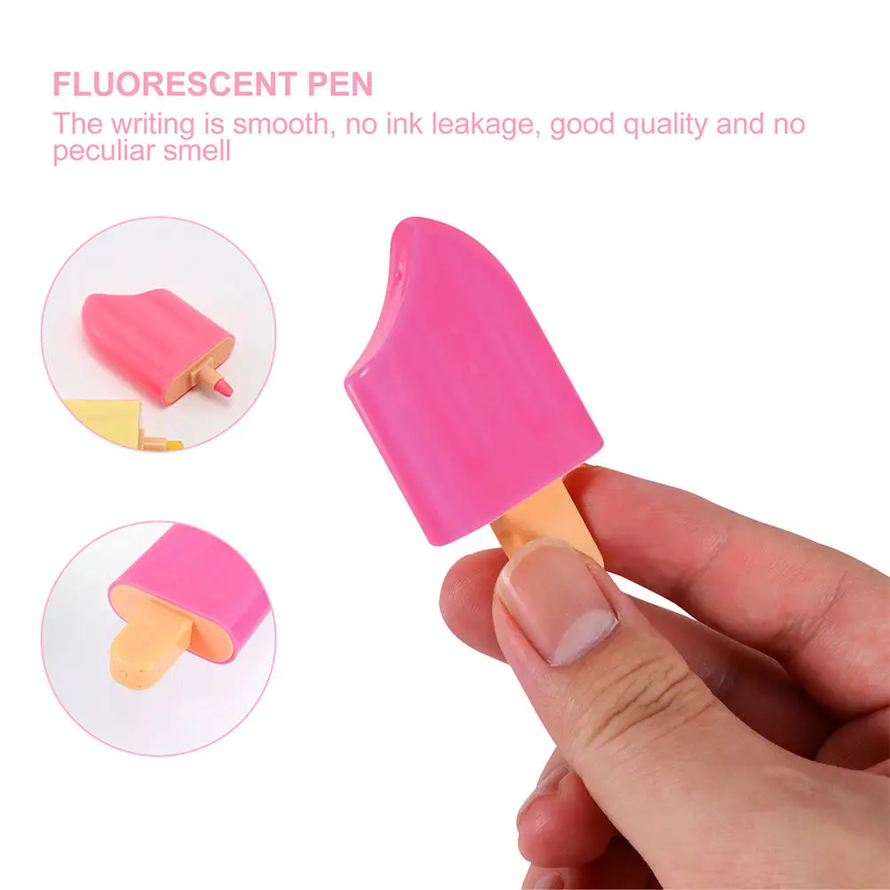 

20 pcs Colorful Highlighters Popsicle-Shaped Colored Pens For Studying Office Work Smooth Writing Lightweight Marker Pens