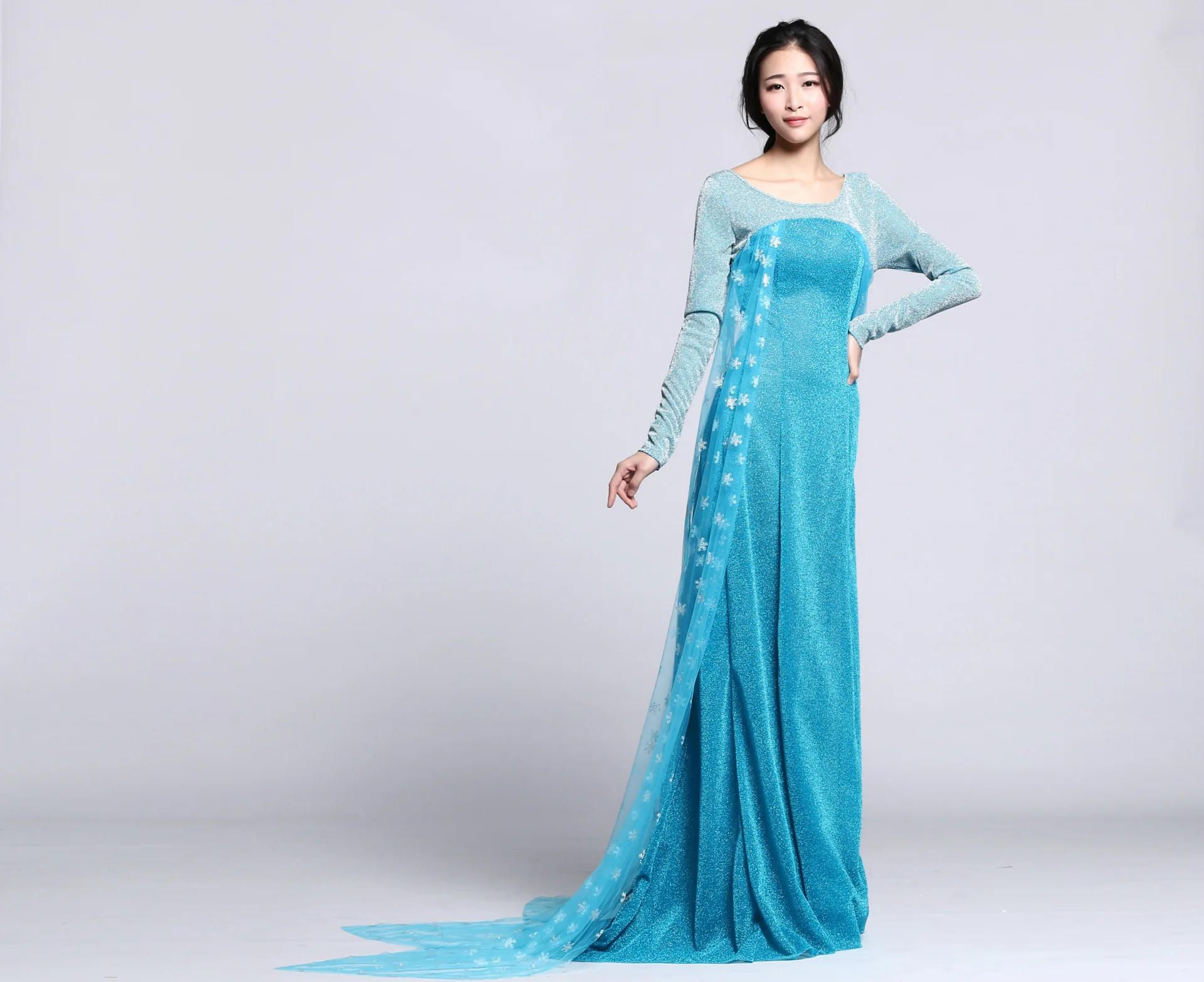 Elsa Princess Dress Halloween Adult Ice And Snow Festival Tailcoat Ball Gown Costume Polyester Fiber Pure E-commerce Sale view 3