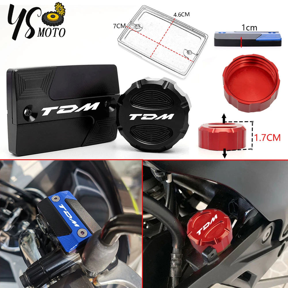 

Design with logo TDM For YAMAHA TDM 900 TDM900 2004-2015 Motorcycle Front & Rear brake Fluid Cylinder Master Reservoir Cover Cap