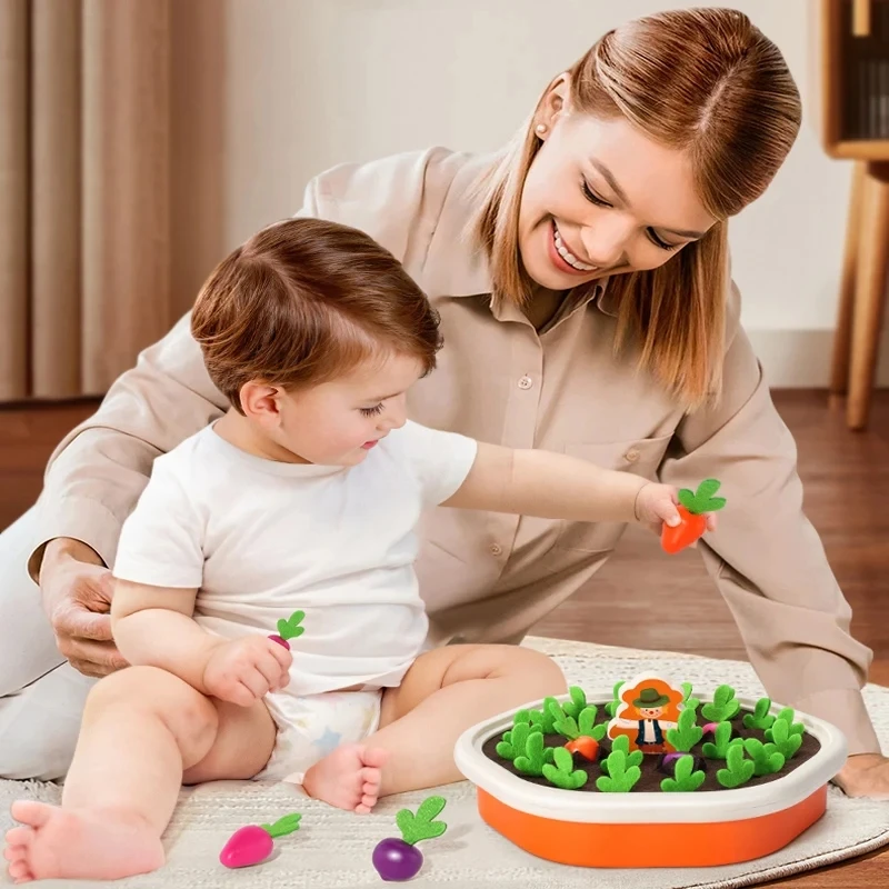 Jouets Montessori pour bébés, jouets éducatifs de forme colorée, ensemble de traction de carottes, jouets de comptage et de découverte pour enfants, apprentissage