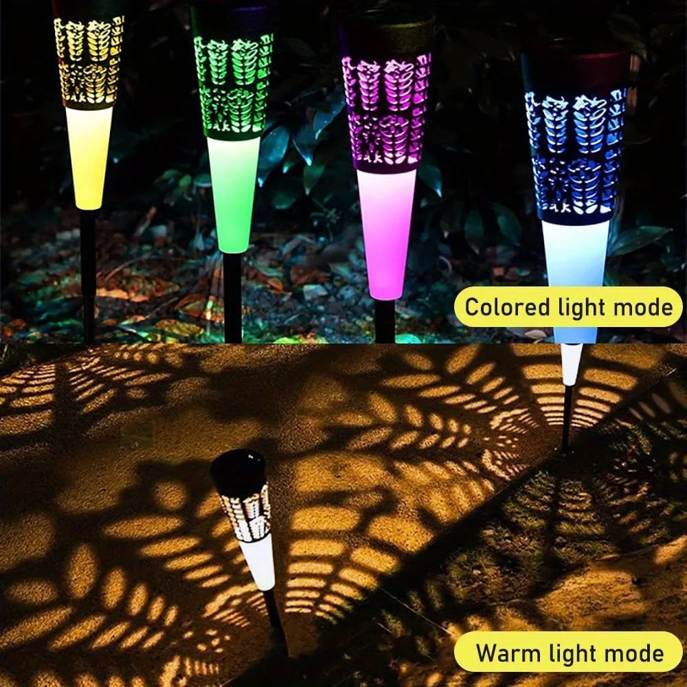 RGB Solar Garden Lights 2 Lighting Modes Waterproof Garden Lamp Cocktail Cup Shape Lamp for Landscape Lawn Christmas Decoration