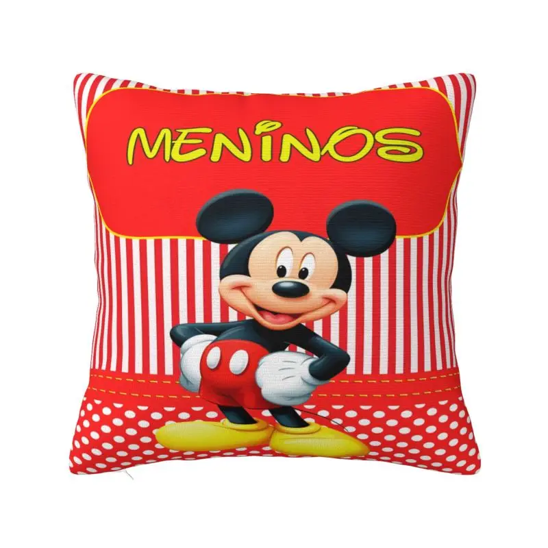 

Custom Minnie Mouse Polkadot Anime Pillowcase Cushions Cover for Sofa Square Pillowcase