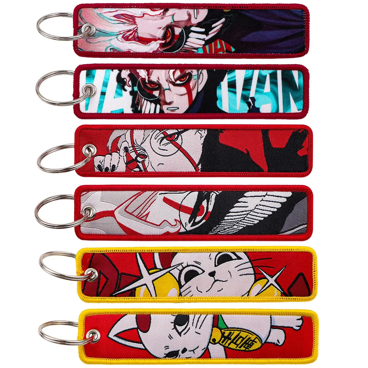 

12cm Creative Cartoon Dandadan AnimePeripheralWoven Labe Keychain PendantHanging Decoration Woven Fabric KeychainAccessories