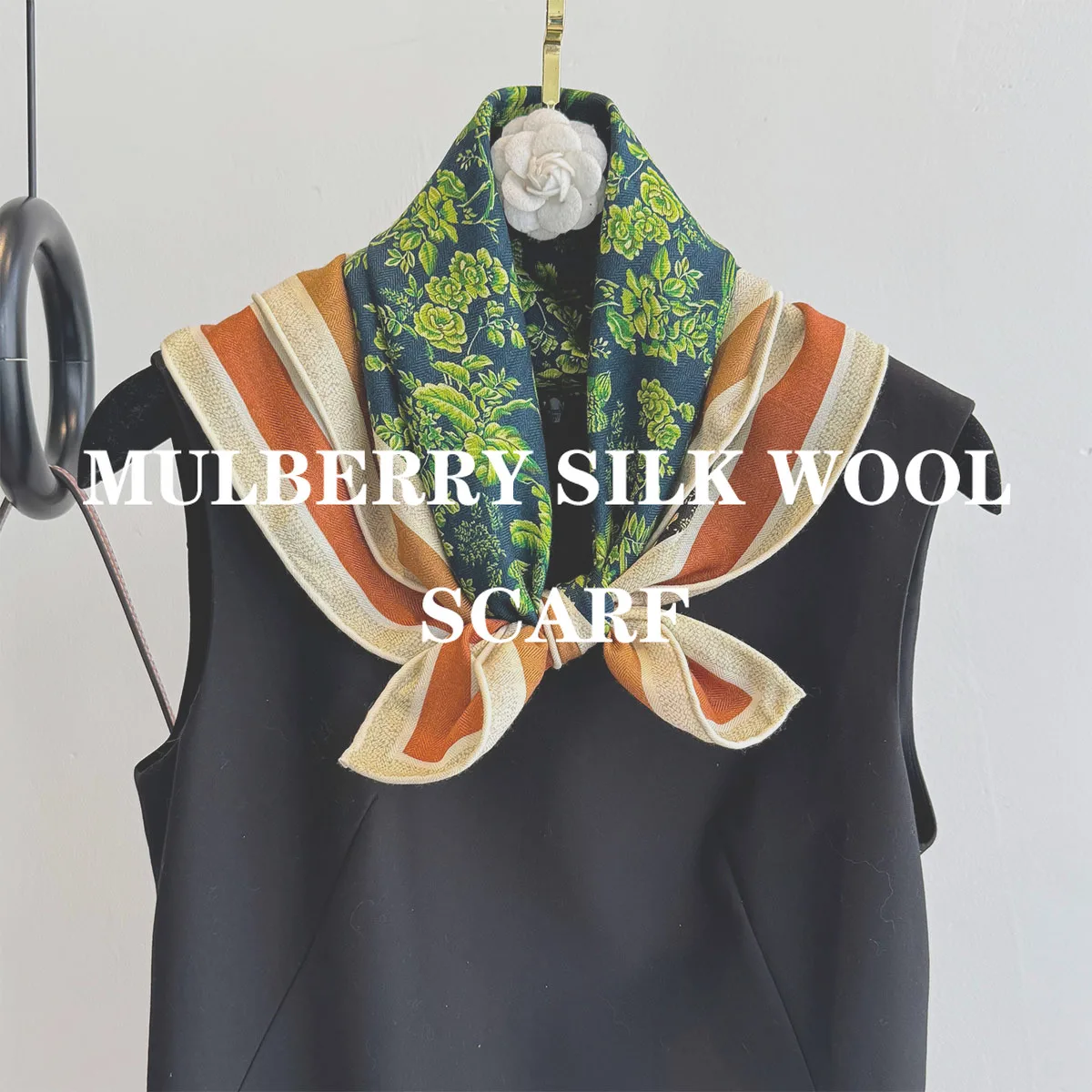 

Новый шарф из чистой натуральной шелковой шерсти, женский подарок высокого качества, 62 см, квадратная шаль, бандана с принтом, повязка на голову, хиджаб, пончо, шарфы, пашмина