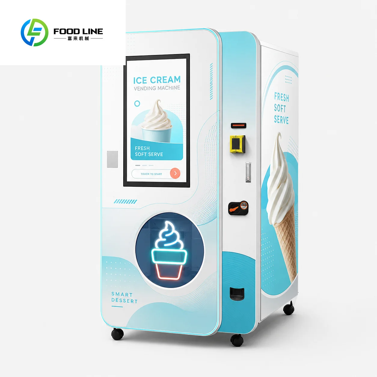 FOODLINE Customized De Helados Automatic Frozen Food Outdoor Smart Touch Screen Popsicle Vending Machine for Ice Cream