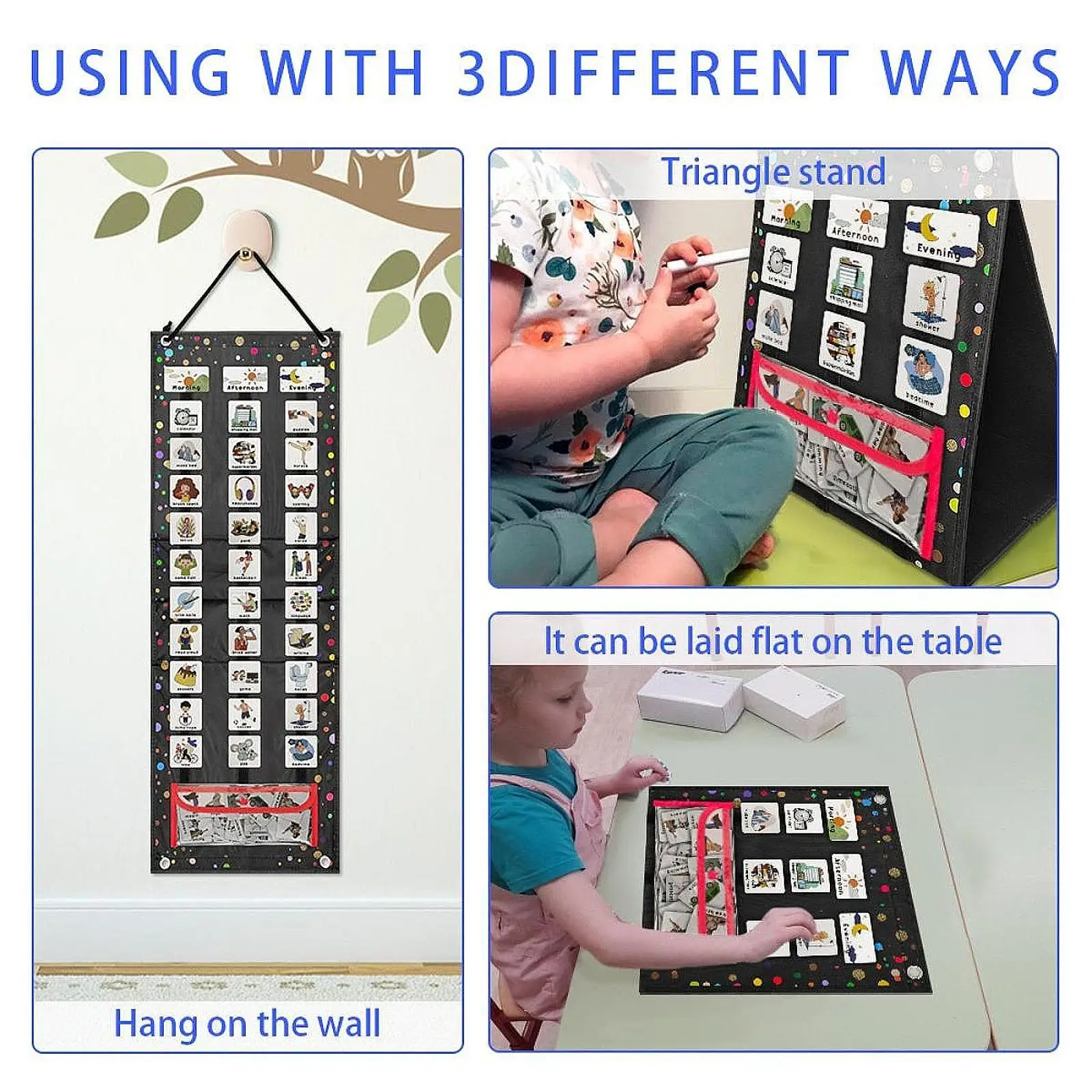 بطاقات روتينية يومية قابلة لإعادة الاستخدام للأطفال، مواد تعليمية متعددة الأغراض لمستلزمات التدريس في رياض الأطفال والمنزل المدرسي #4