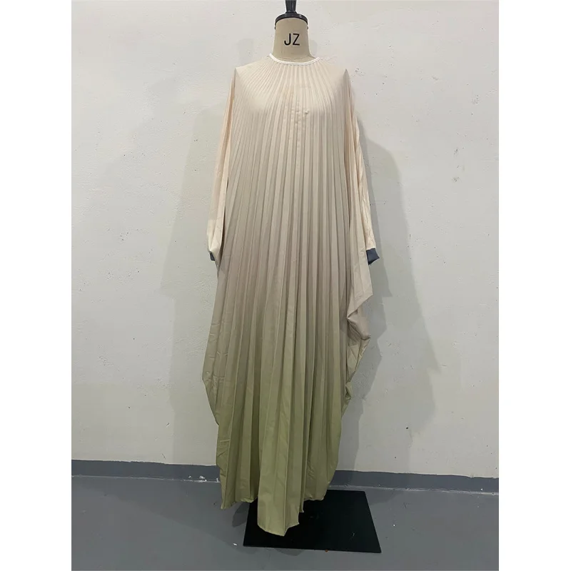 New Summer Gradient Slim Fit Sleeve Midi Dress Elegant Dress