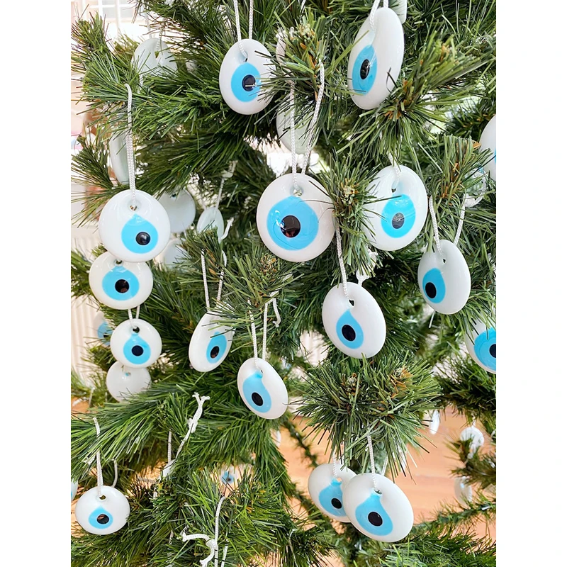 

Greek Evil Eye Bead Christmas Decor Idea Wedding Gift White Evil Eye Christmas Tree Ornament Christmas Tree Decoration Car Decor