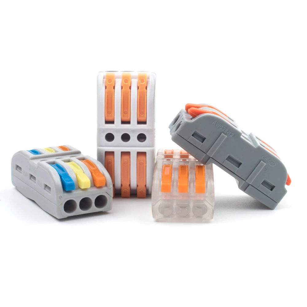 5/10 PCS Mini Quick Wire Connector Docking Type Push-in SPL 222/223 Home Junction Box 32A/400V Universal Compact Wire Terminals