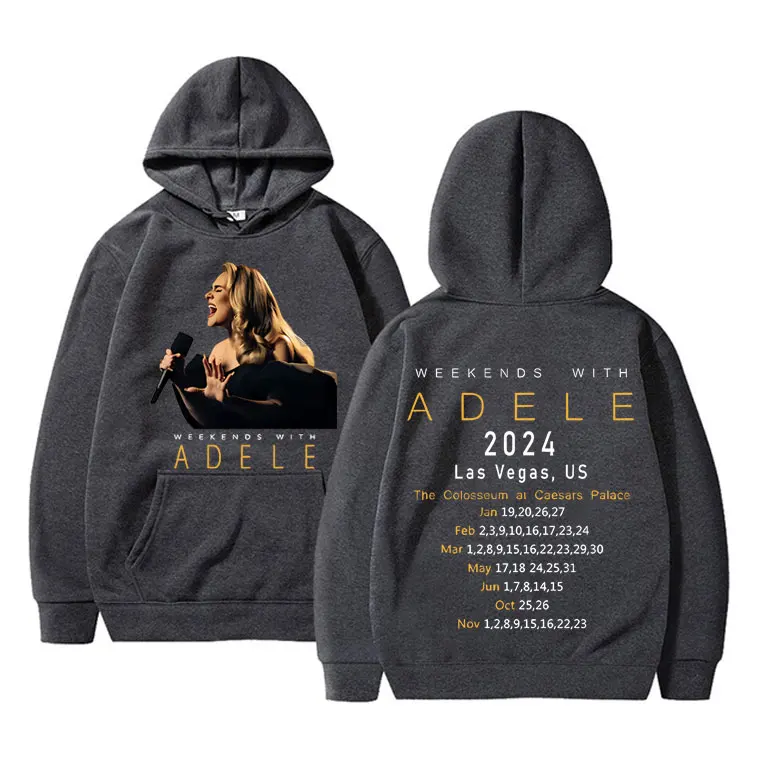 Popular Singer Adele Tour 2024 Weekeds with Adele Print Hoodie Autumn Winter Men Women Fashion Casual Oversized Hoody Sweatshirt