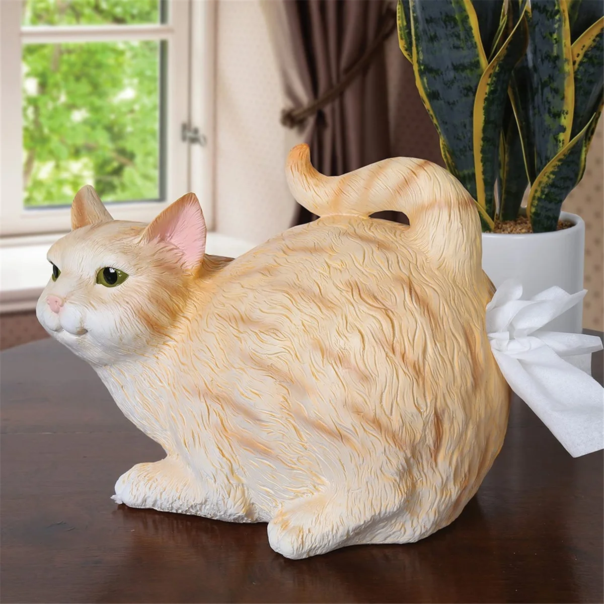 Cat Butt Tissue Holder - Oranje Tabby Cat Square Tissue Box Cover - Leuke badkameraccessoires - Hars Tissue Dispenser