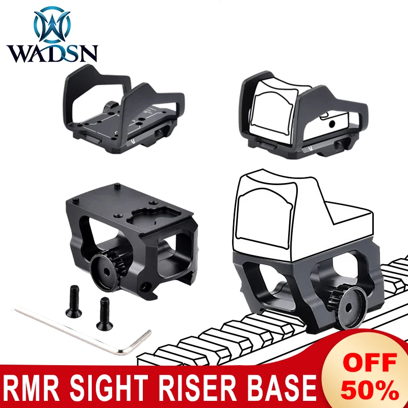 Wadsn-Red Dot Sight Riser Base, Hunting Scope Mount, LED 04 Huntings, acessório para Picatinny Rail, metal RMR, 20mm