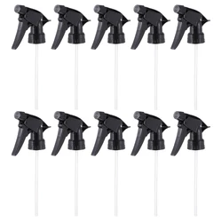 10Pcs Black Adjustable Spray Nozzle Mist Sprayer For 400 Neck Bottles Watering Plant Tool Replacement Trigger Sprayer