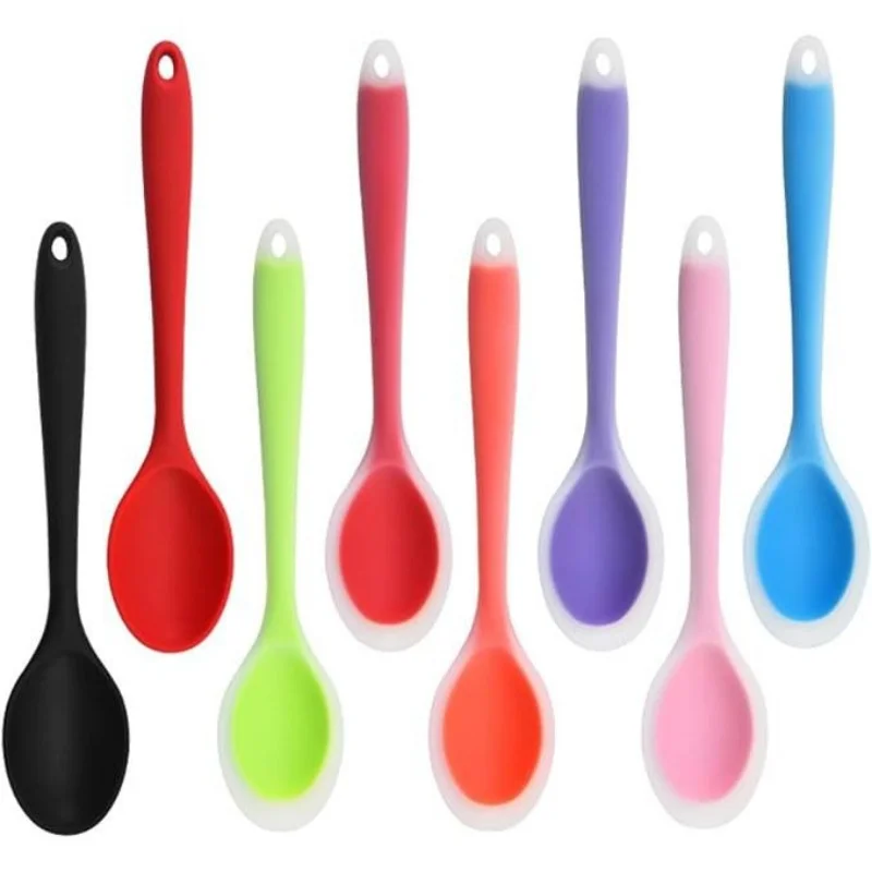 Heat-Resistant Silicone Spatula Spoon - Non-Stick Kitchen Cooking Spoon, Flexible & Durable Spoon for Baking, Mixing, Serving