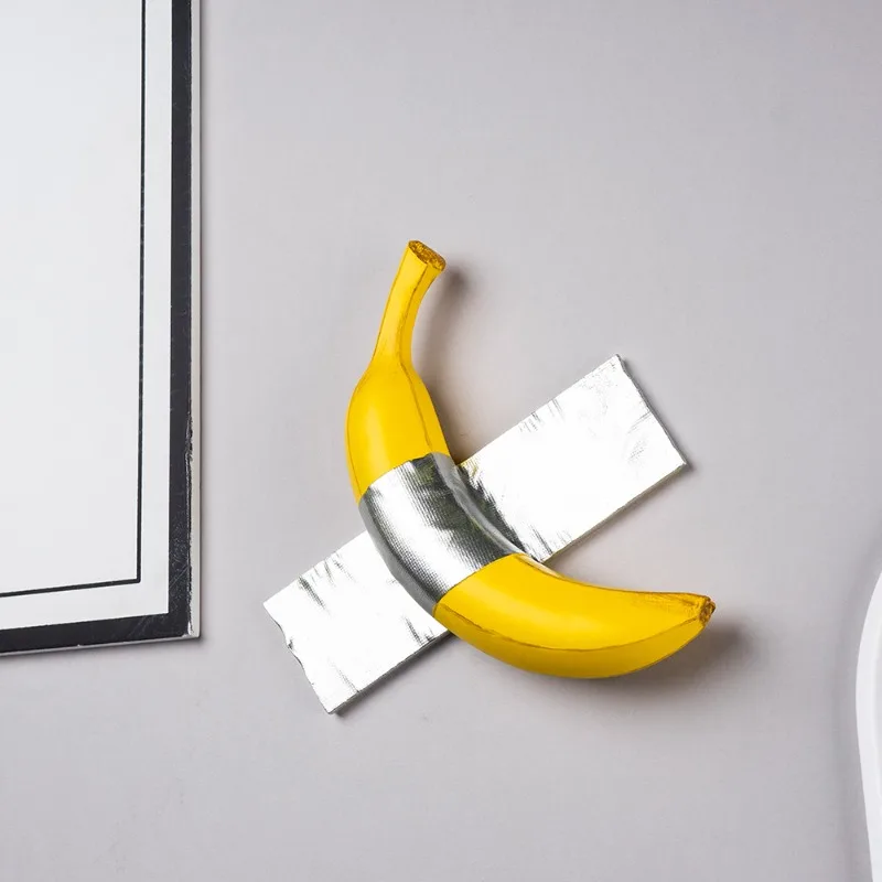 Creative Vilead Resin Tape Banana Comedy Character Wall Art Bathroom Living Room Kitchen Wall Decoration Porch Entrance Indoor