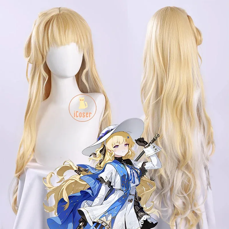 

25COSWuthering Waves Phoebe Cosplay Wig Blonde White Long Hair Rinascita Game Accessory Halloween Party for Women Girls Props iC
