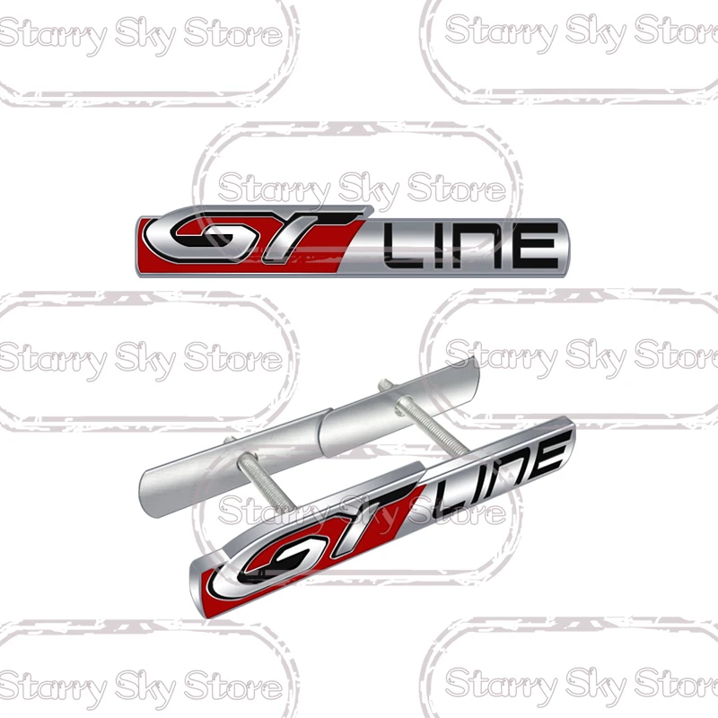 GT LINE Grille Emblem Car Metal Badge Logo Body Decals Rear Sticker For Peugeot GT 206 107 307 308 3008 207 208 508 2008 5008