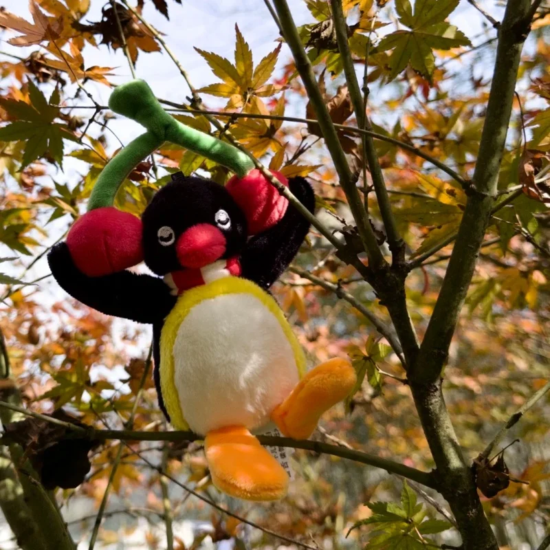 Neue echte Pingu Pinguin Kreative Obst Serie Plüsch-schlüsselanhänger Hören Kirsche Puppe Schöne Weiche Hängende Ornament Weihnachten Geschenk