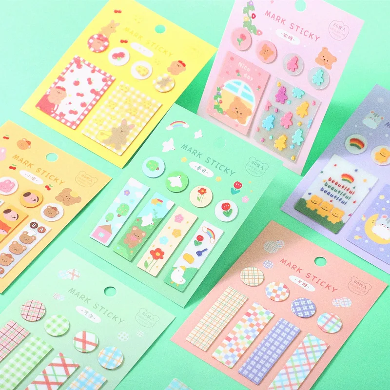 Gift Tags Stickers Cartoon Classification Sticky Notes Hand Ledger Instructions Small Mark Numbers Bookmarks Kawai Supplies