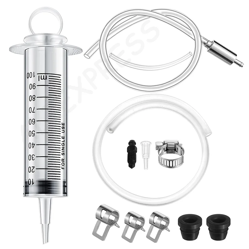 [G]otorcycle Hydraulic Brake Bleed Kit 100ML Syringe 50cm Hose Universal For Motorbikes Scooters