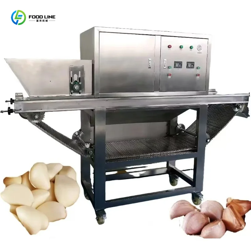Customized Automatic Garlic Bulb Crushing Separating Onion Scallion Peeling Machine