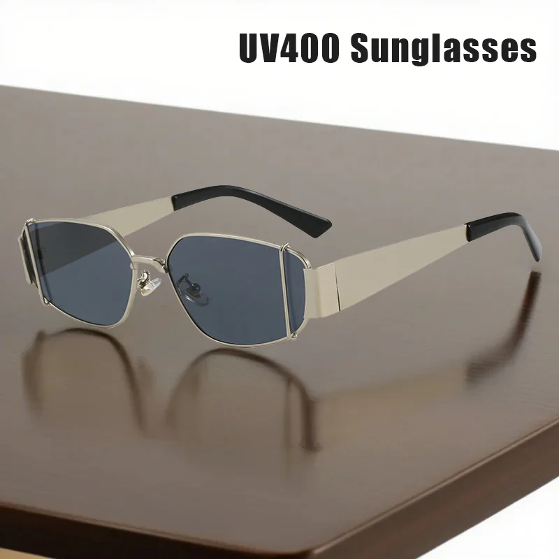 

Fashion Metal Frame Square Sunglasses Luxury Brand Women's Sunglasses Outdoor Street Photography UV Protection Glasses