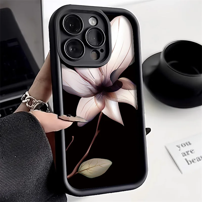 Flower Liquid Silicone Case For iPhone 16 Cover iPhone 15 Pro Max 14 13 12 11 7 8 Plus XS X XR SE 2020 Soft TPU Shockproof Funda