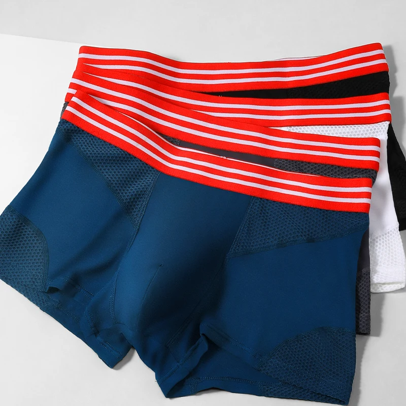 

5PCS Underpants, men's boxer briefs, made of modal with mesh holes for breathability, men's boxer shorts, men's sports shorts in