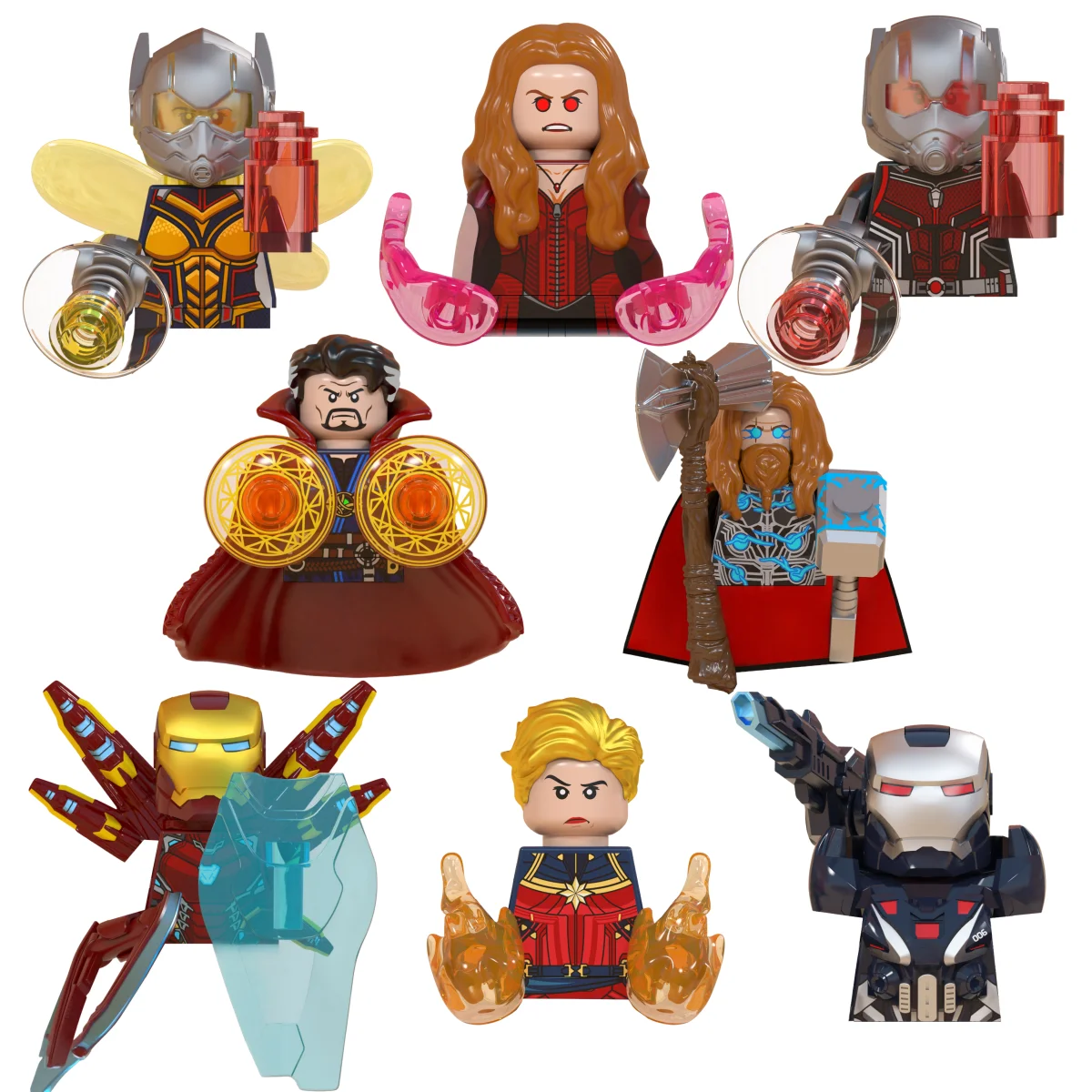 WM6151 Marvel bloques de construcción Mini figuras en miniatura gran duende Spiderman Iron Man Venom Capitán Hawk Deadpool armadura ciudad regalos Juguetes