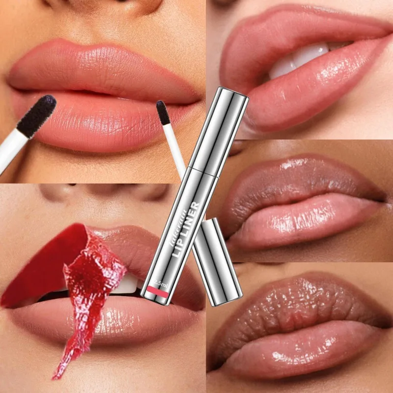 4-color Peel-off Lip Liner, Waterproof, Non-fading, Non-stick and Long-lasting, Peel-off Lip Gloss Lip Liner Cosmetics