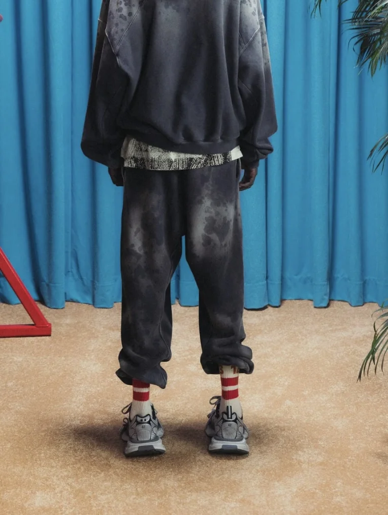 Dirty RRR123 Heavy Fabric Wash Do Old Drawstring Elastic Casual Sports Loose Pants Men Women Winter Autumn Trousers Track Pants - view 6