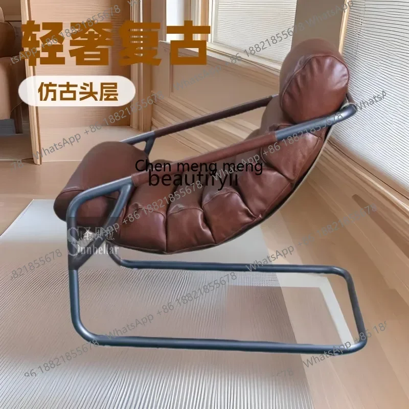 X 32 Retro, chair leather sofa, first layer cowhide, armrest single lounge chair