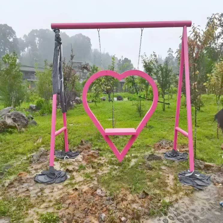 Love Shape Scenic Park Garden Outdoor Furniture Hanging Patio Swing Chair