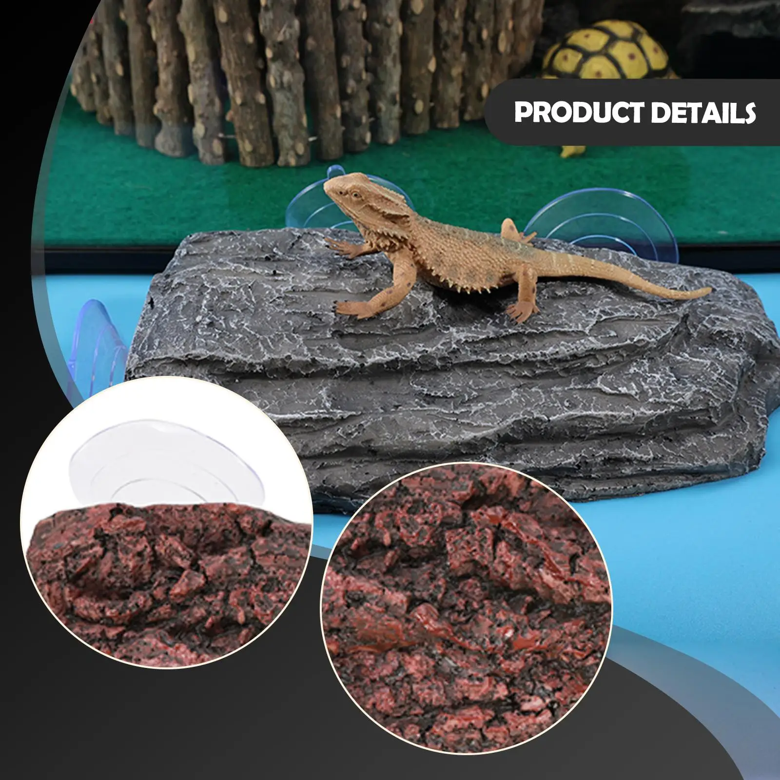منصة الفرح السلحفاة خطوة حوض السمك الديكور تسلق منحدر الصخر الزواحف #5