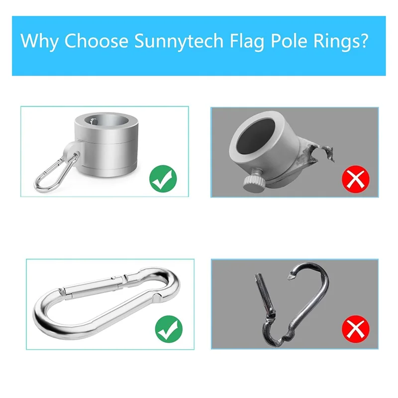 A74E-1 Zoll Fahnenmastring, Fahnenmastring 360 °   Rotations-Anti-Tangle-Montagering, Fahnenmast-Kit-Teile für 7-1/2 Zoll Durchmesser